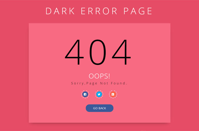 带分享按钮404页面丢失模板是一款粉色风格的网站404页面模板下载